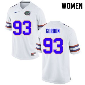 Women's Florida Gators #93 Moses Gordon NCAA Nike White Authentic Stitched College Football Jersey XXB0562UZ